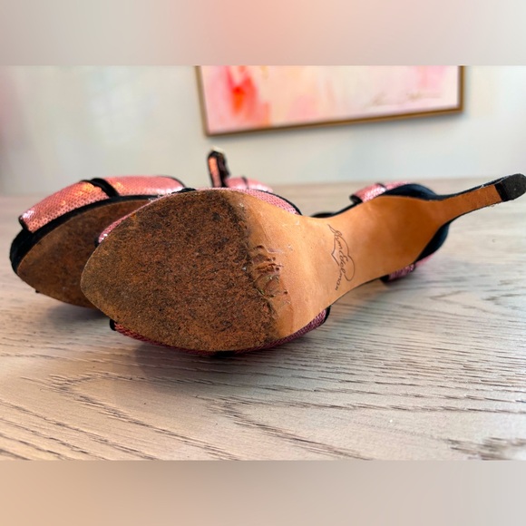 Sam Edelman Paisley 5” Sequin Ankle-Strap Plat Form In Rose Gold Size 7.5m - Picture 5 of 6